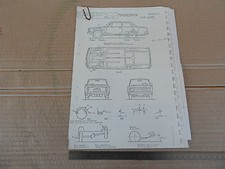 DISEGNO TECNICO E DATI ORIGINALE 1972 VOLVO 142