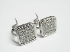 Orecchini oro bianco 18 kt 750 quadrati diamanti 1,00 ct -535/vv-