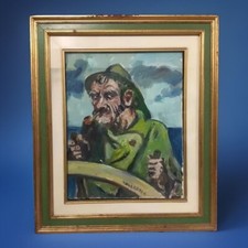 ?  Navarrino Navarrini ( 1892 –1980 Wikipedia?? Olio su tela “Lupo di mare “