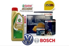 Kit tagliando BOSCH VW GOLF VI 6 1.6 TDI 77 KW 5L OLIO CASTROL Professional 5W30