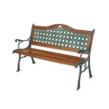 Panchina Da Esterno In Legno E Ghisa Panca Con Braccioli 126x60xH82 Rattan Arc