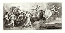 L'AURORA , di  GUIDO RENI , grande acquaforte, 1866 + passepartout