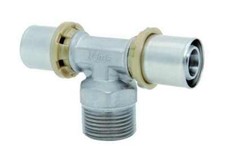 RACCORDO MULTIPINZA PRESSARE PER TUBO POLIETILENE MULTISTRATO PEX TEE MASCHIO