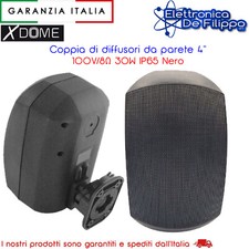 COPPIA DI DIFFUSORI DA PARETE 4" 100V/8ohm 30W IP65 NERO