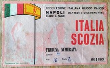 BIGLIETTO STADIO TRIBUNA CALCIO ITALIA SCOZIA NAPOLI 7 DICEMBRE 1965
