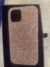 Custodia smartphone alta Swarovski per iPhone 12/12Pro tono oro rosa scintillante
