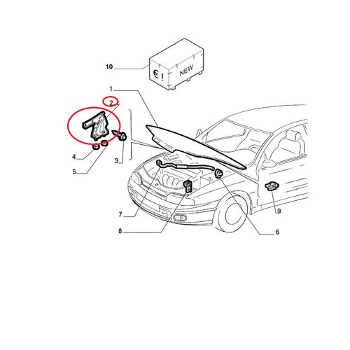 Cerniera cofano motore fiat - cerniera,
