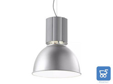 IDEAL LUX HANGAR Lampadario Anodizzato Alluminio 60W E27 32cm a Sospensione