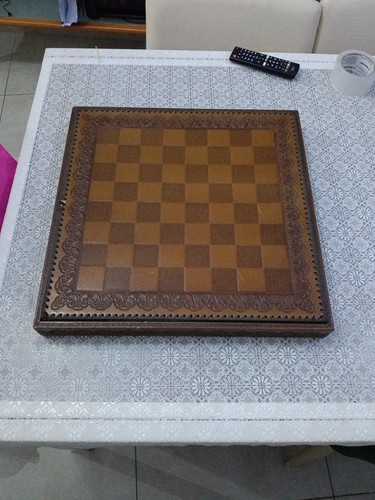 Scacchiera vintage cuoio - vintage,