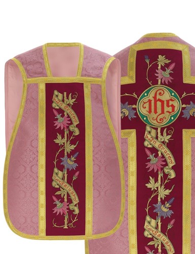Pianeta rosa con stola casula - rosa,