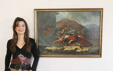 Antico Dipinto Olio Tela XVIII
