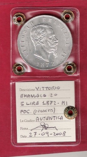 Lire 1872 scudo - lire, tipo