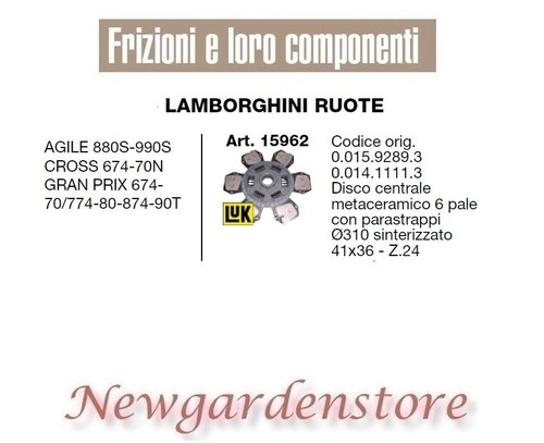 Disco frizione 41x36 trattore