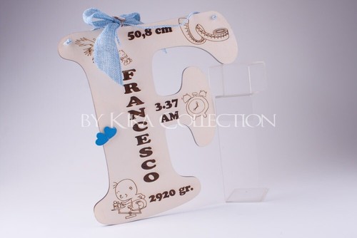 Fiocco nascita legno - fiocco, in