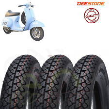 KIT 3 GOMME COPERTONI PNEUMATICI VESPA 3.50-10 DEESTONE 51J D795 PX 125 150 200 