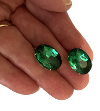 Vintage Coro Earrings Green