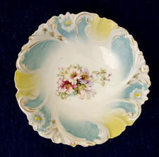 Antico servizio ciotola 10,25" porcellana Royal Vienna timbrata forale c.1900