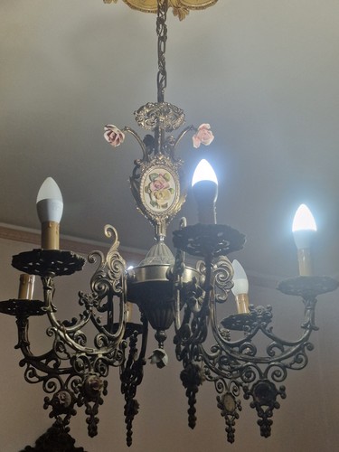 Lampadario ferro battuto - ferro,