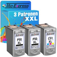 3 cartucce XL per Canon PG-50 & CL-51 Pixma IP 2200 MP 150 MP 160 MP 460 MX 300