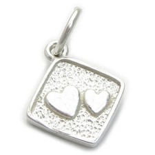 Charm doppio cuore in argento