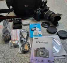 Canon EOS 450D 12,2 megapixel fotocamera digitale e obiettivo zoom EF-S 18-55 mm IS con borsa
