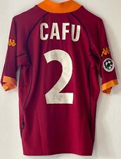 Maglia As Roma 2001/2002 Home Cafu Autografata da Totti + Toppa Lega Calcio
