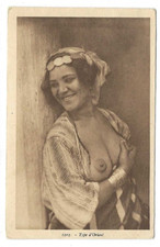 DONNA D'ORIENTE CON SENO SCOPERTO VIAGGIATA 1938 FP #1248