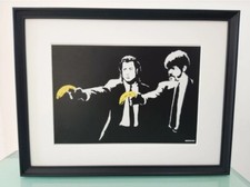 Banksy PULP FICTION print num 3/150 emb. stamp + certificate + frame – Dismaland