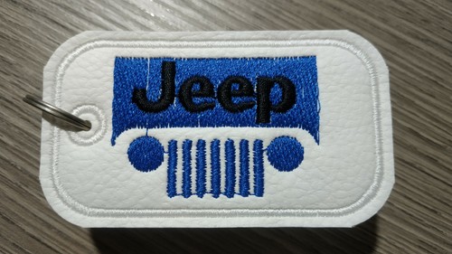 Portachiavi ricamato jeep con - ricamato,