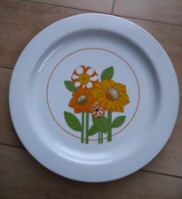 PIATTO VINTAGE FIORI ANNI 60 70 SCHERZER BAVARIA CERAMICA 31 CM
