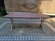 STUPENDO TAVOLO DA GIARDINO (BASE IN GHISA SINGER + PIANO PIETRA)