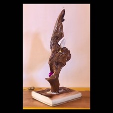Lampada legno scultura - lampada,