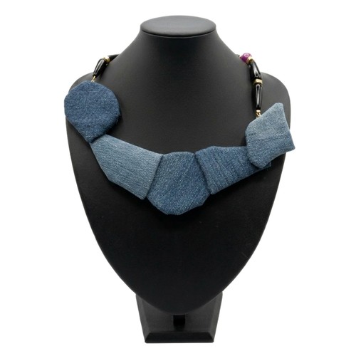 Collana jeans riciclo creativo - jeans,