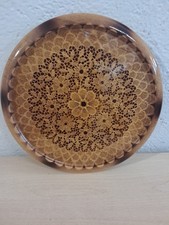 Vassoio Legno Intagliato Vintage Piatto Da Portata Artigianale