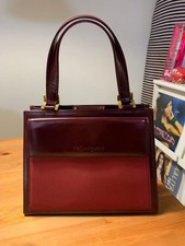 Borsa a mano Saint Laurent tote bag logo pelle bordeaux autentica