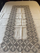  Tovaglia X 12 lino con Pizzo  PAOLETTI È CORREDO - anni 70 -