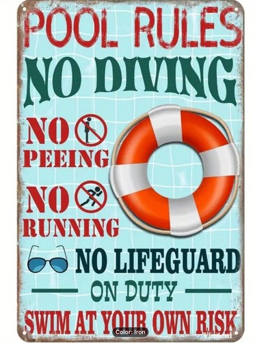 Regole piscina divertenti - :, no