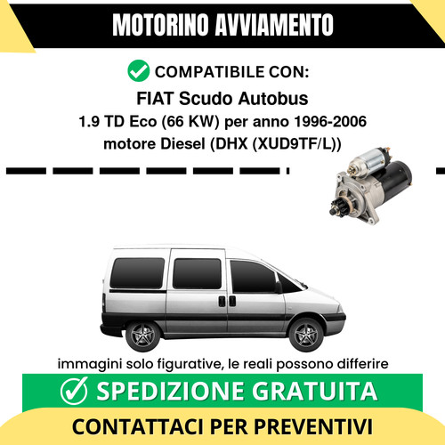 Motorino avviamento fiat scudo - motorino,