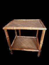 Bamboo Bambù Rattan Vimini Tavolino Comodino Mobiletto Originale Anni '50 '60 