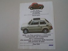 advertising Pubblicità 1974 FIAT 126 TETTO APRIBILE