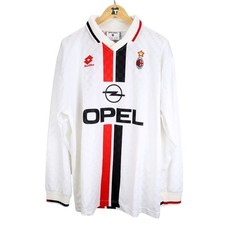 1995-96 Ac Milan Maglia #21 Tassotti Match Worn Lotto Opel  XL   SHIRT MAILLOT T