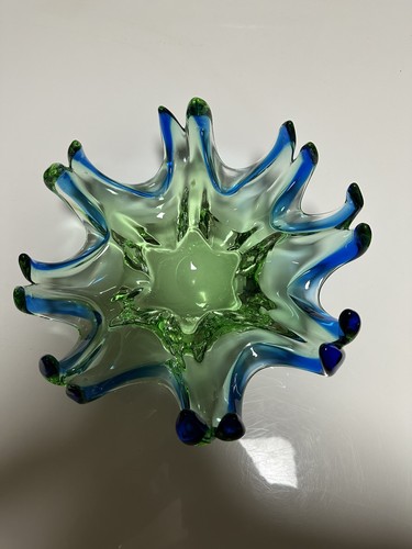 Große schwere glas schale - glas,