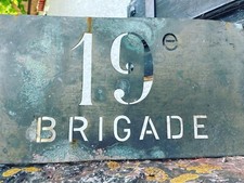 Targa tabella militare 19esima brigata 2nd world war ferro vintage militaria