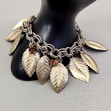 Vintage Charm Bracelet Leaf