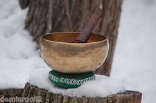 CAMPANA TIBETANA - 14/16 cm 660 g - OTTONE LAVORATO A MANO 