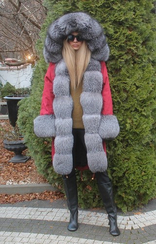 Parka cappuccio pelliccia - , di