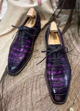 Scarpe uomo coccodrillo viola