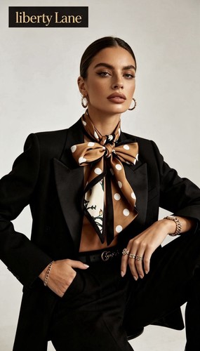 Sciarpa pois marrone donna - a,