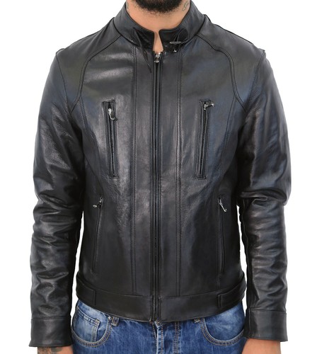 Giubbotto uomo vera pelle nero - giubbotto,