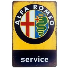 Insegna Targa Vintage Alfa Romeo Service 30x20cm in Metallo